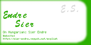 endre sier business card